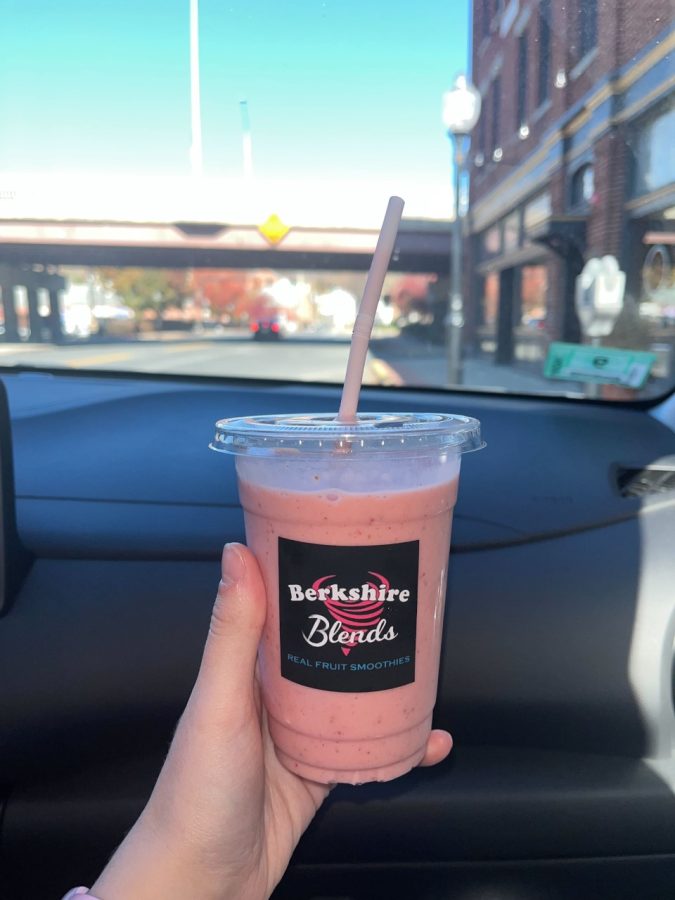 The strawberry banana smoothie, also known as “Berkshire’s Best”, is the businesses best selling flavor so far. (photo by chloe Golebiewski)