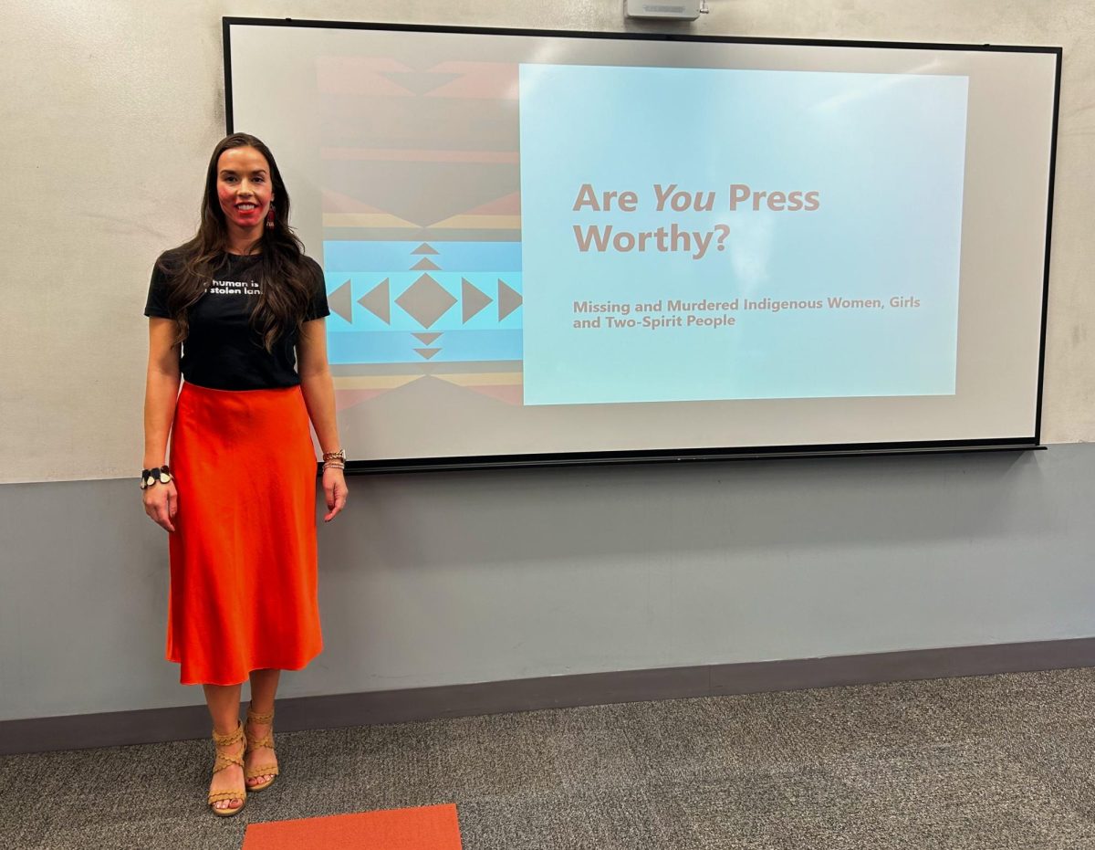 Shela Levante, one of the presenters for this year's Annual Day of Dialogue at MCLA, led a session highlighting the MMIW crisis and ways students can help. 