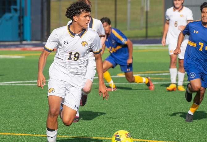 Trailblazer Brandon Balcazar '19 clinched a win for MCLA in the final home game of the season for the Men's Soccer team. 