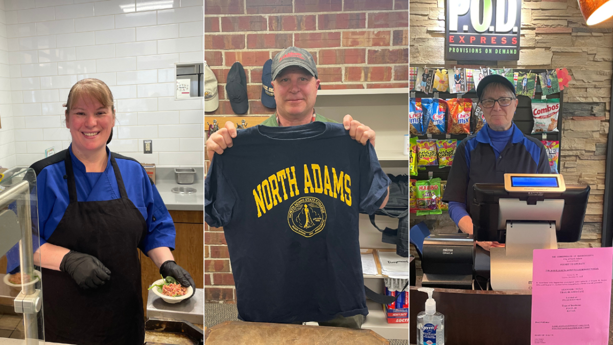 Elise Cross, Fred Ferris, and Denise Maselli make a difference for MCLA students everyday in their roles as support staff on campus. 
